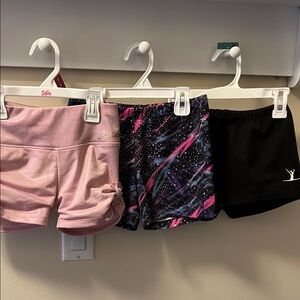 Justice Girls Pink, Black & Galaxy-Print Active Shorts Trio